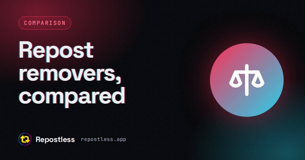 Repostless vs ClearTok vs Unrepostify, repost removers compared